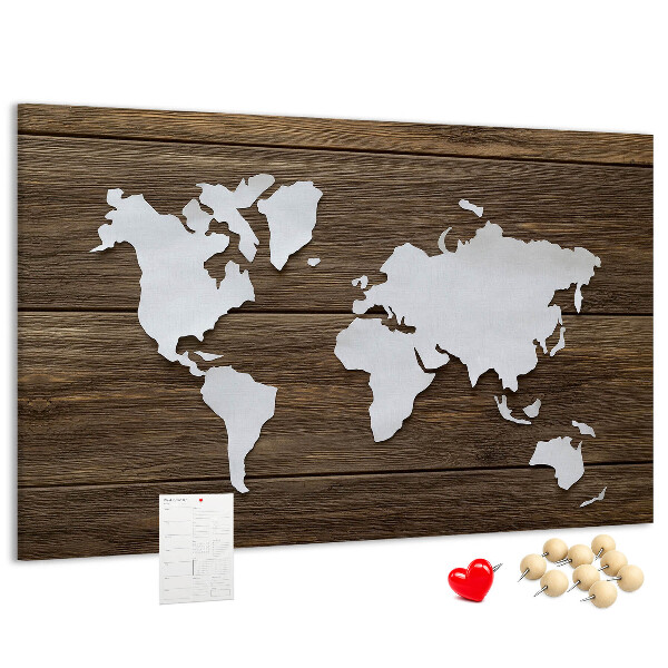 Cork memo board World Map on boards