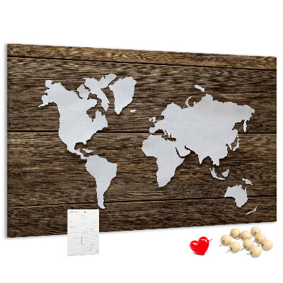 Cork memo board World Map on boards
