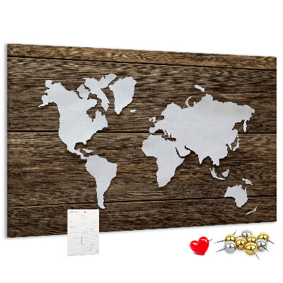 Cork memo board World Map on boards