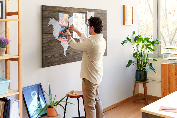 Cork memo board World Map on boards