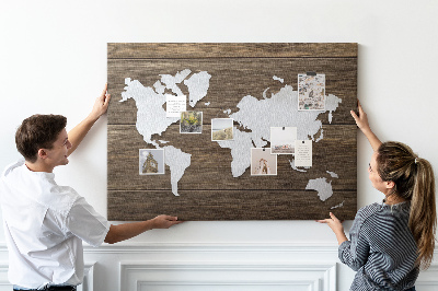 Cork memo board World Map on boards