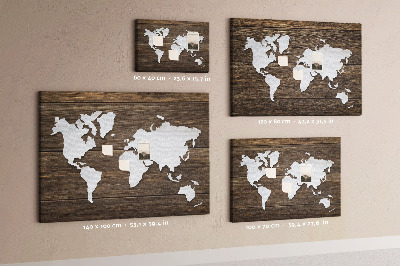 Cork memo board World Map on boards