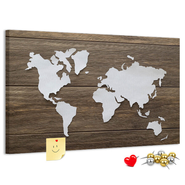 Cork memo board World Map on boards