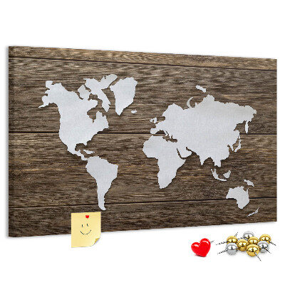 Cork memo board World Map on boards