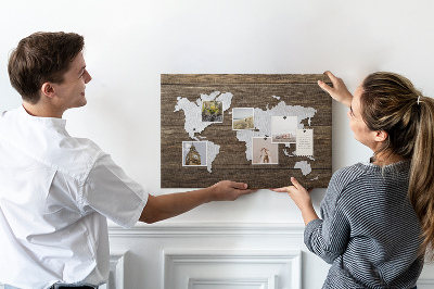 Cork memo board World Map on boards