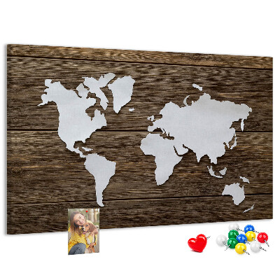 Cork memo board World Map on boards