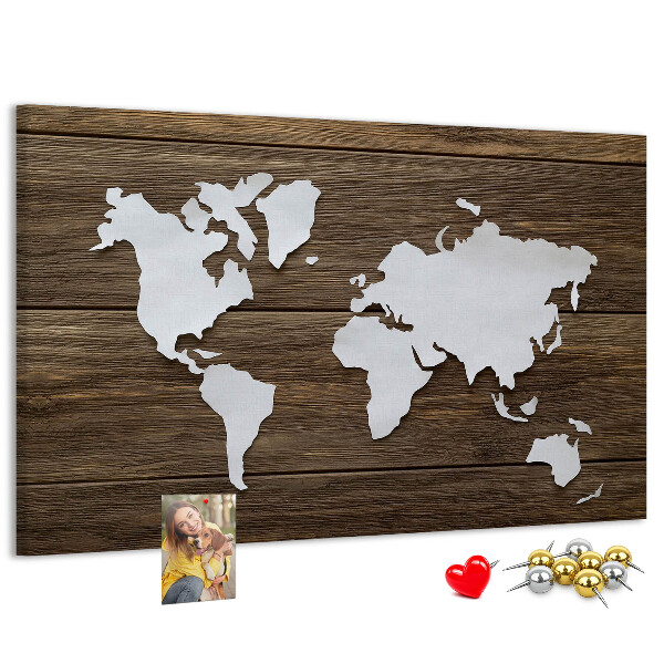Cork memo board World Map on boards
