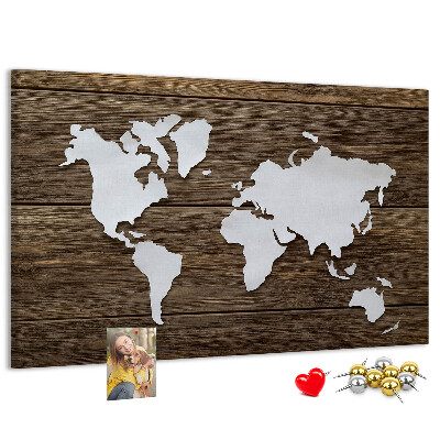 Cork memo board World Map on boards