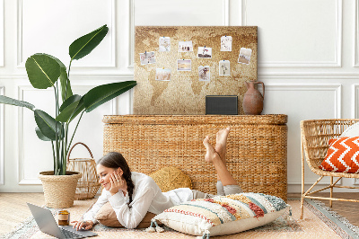 Cork board Vintage world map