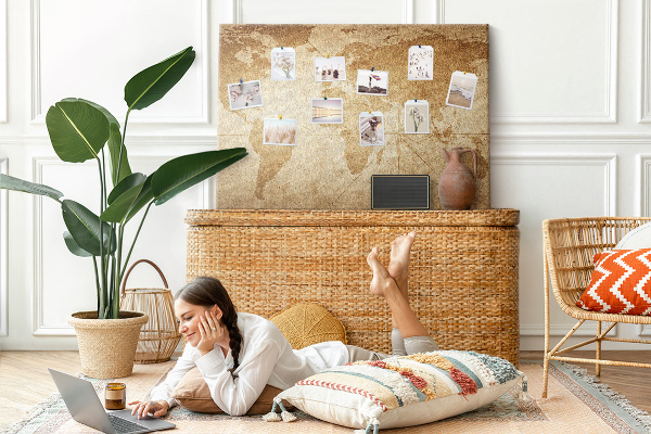 Cork board Vintage world map