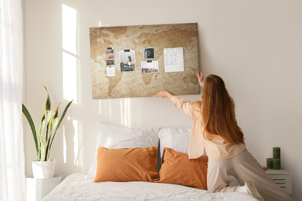 Cork board Vintage world map