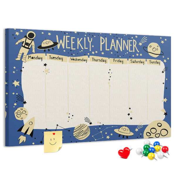 Cork display board Space weekly planner