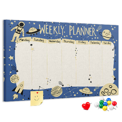 Cork display board Space weekly planner