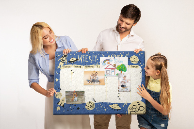 Cork display board Space weekly planner