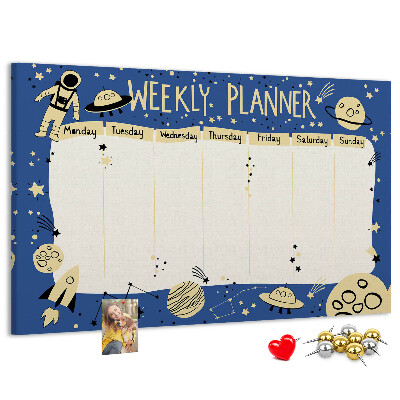 Cork display board Space weekly planner
