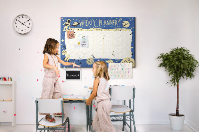 Cork display board Space weekly planner
