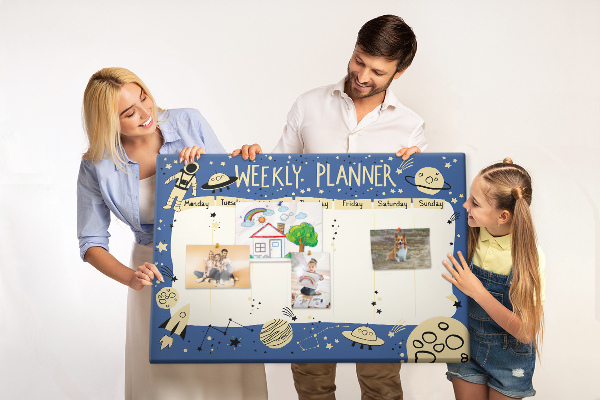 Cork display board Space weekly planner