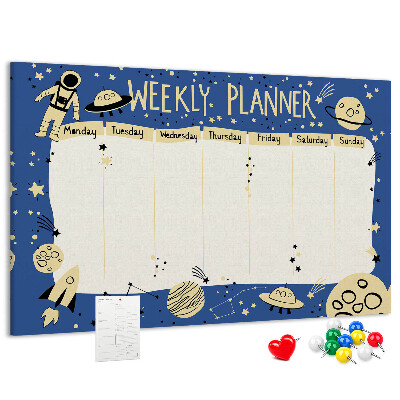 Cork display board Space weekly planner