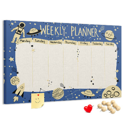 Cork display board Space weekly planner