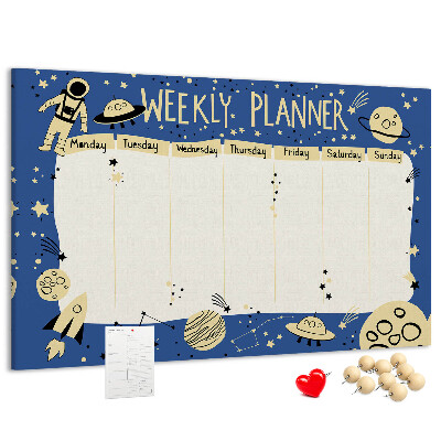 Cork display board Space weekly planner