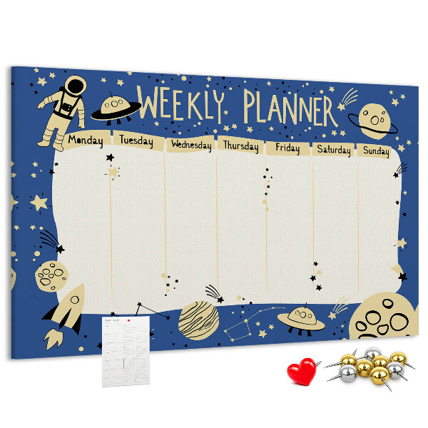 Cork display board Space weekly planner