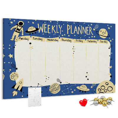 Cork display board Space weekly planner