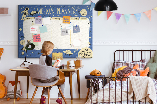 Cork display board Space weekly planner