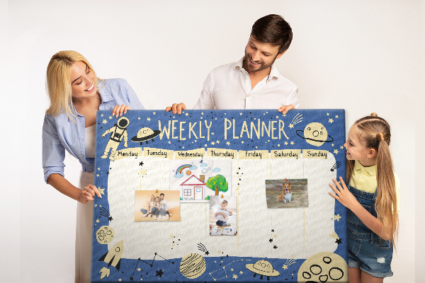 Cork display board Space weekly planner