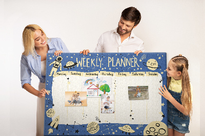 Cork display board Space weekly planner