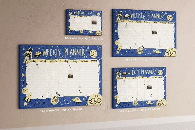 Cork display board Space weekly planner