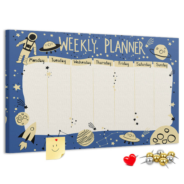 Cork display board Space weekly planner