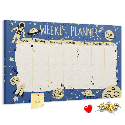 Cork display board Space weekly planner