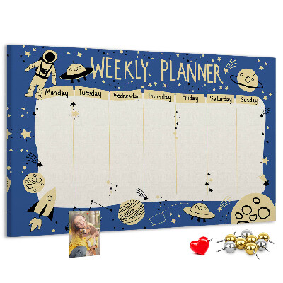 Cork display board Space weekly planner