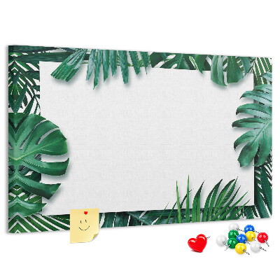 Cork memo board Tropical leaves