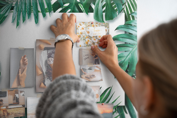 Cork memo board Tropical leaves
