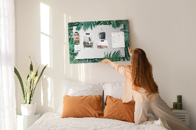 Cork memo board Tropical leaves