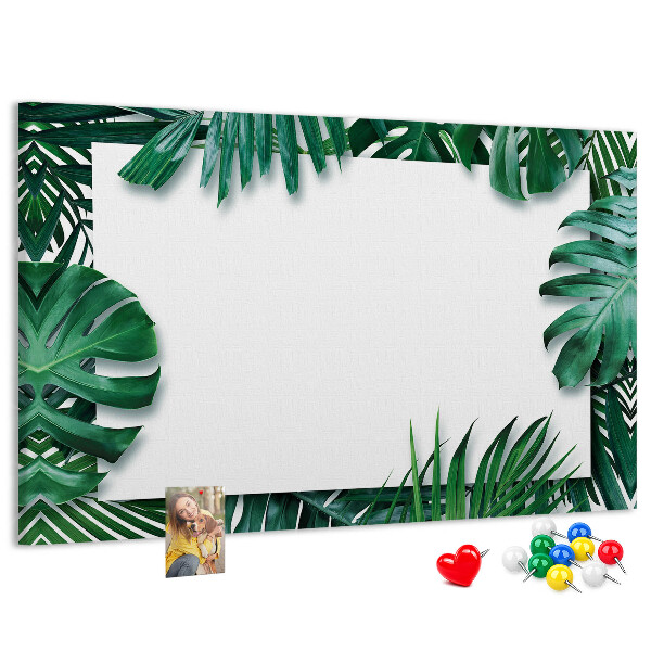 Cork memo board Tropical leaves