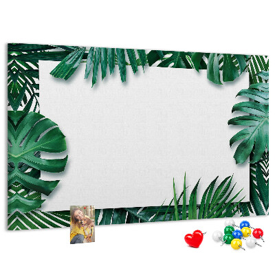 Cork memo board Tropical leaves