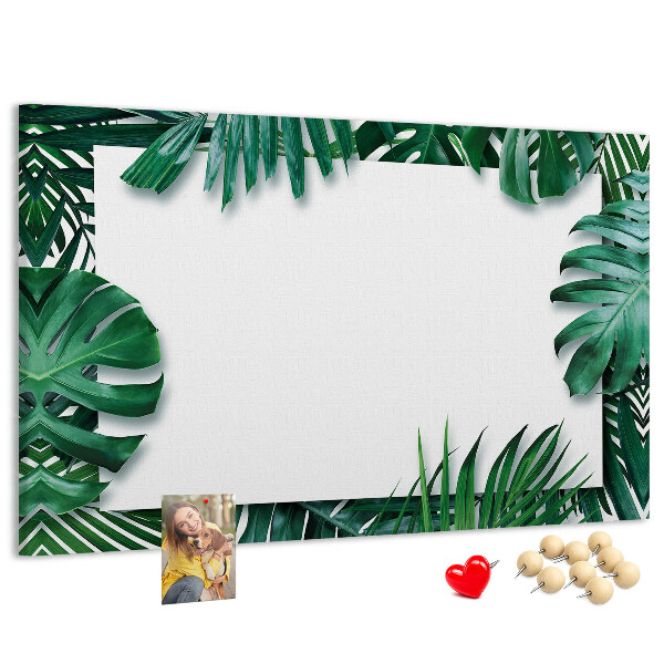 Cork memo board Tropical leaves
