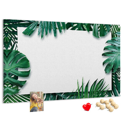 Cork memo board Tropical leaves