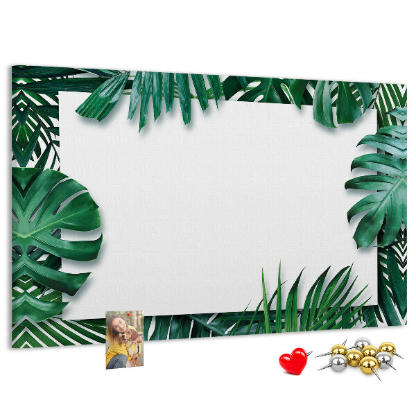 Cork memo board Tropical leaves
