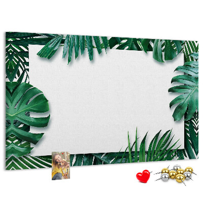 Cork memo board Tropical leaves