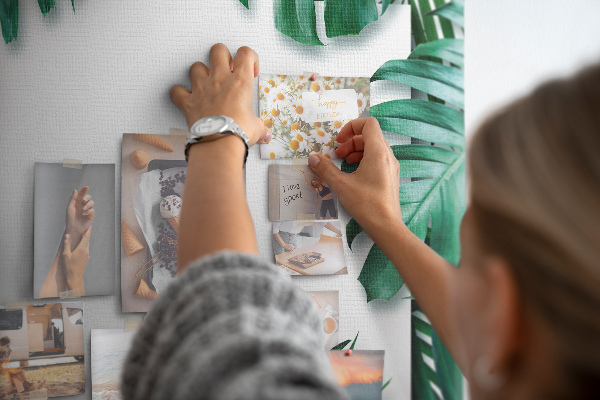 Cork memo board Tropical leaves