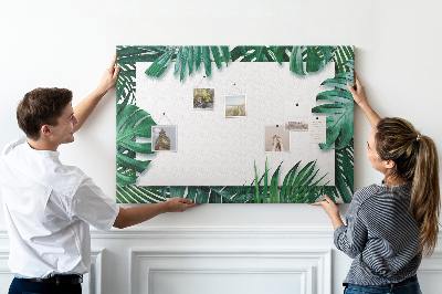Cork memo board Tropical leaves