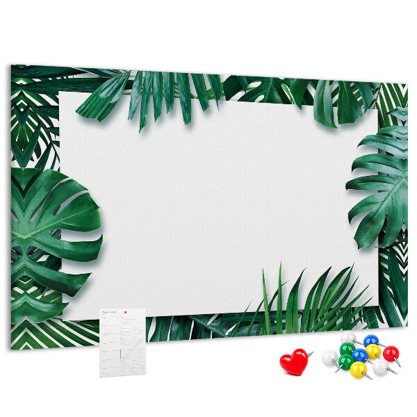 Cork memo board Tropical leaves