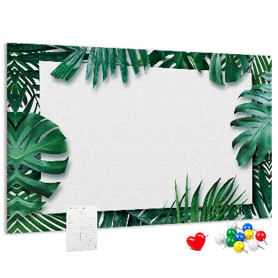 Cork memo board Tropical leaves