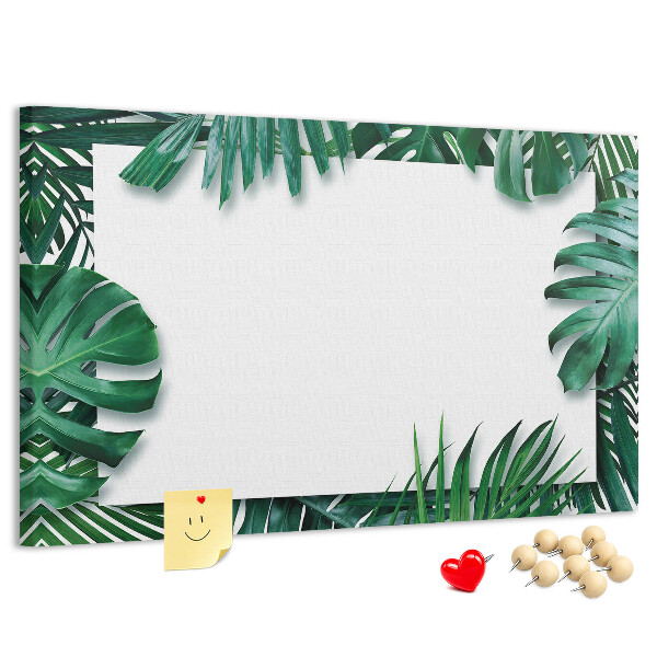Cork memo board Tropical leaves