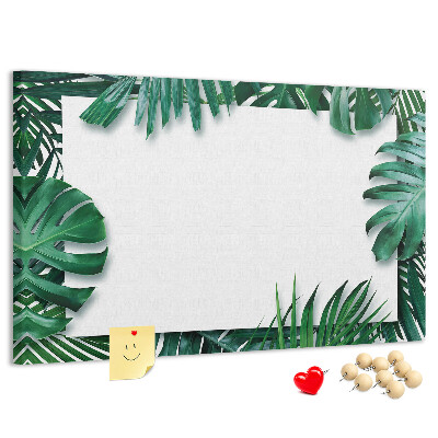 Cork memo board Tropical leaves