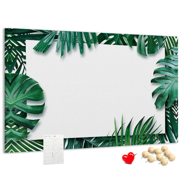 Cork memo board Tropical leaves