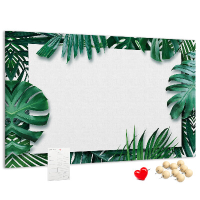 Cork memo board Tropical leaves